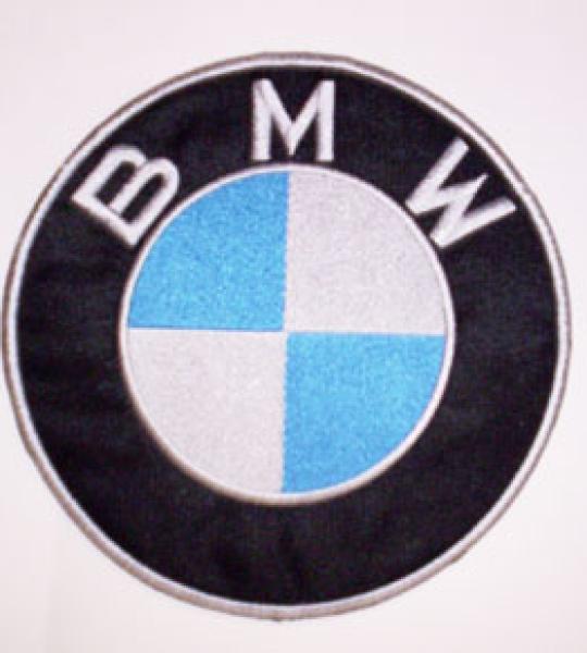 Etichetta ricamata adesiva BMW D cm 15