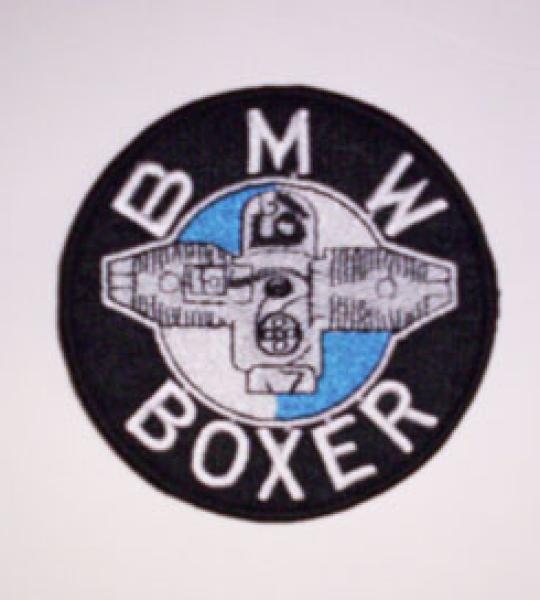 Etichetta ricamata adesiva BMW BOXER D cm 8